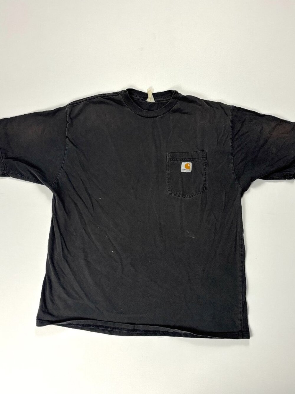 Vintage Carhartt Mens Distressed Pocket T Shirt Black L/XL Utility Workwear